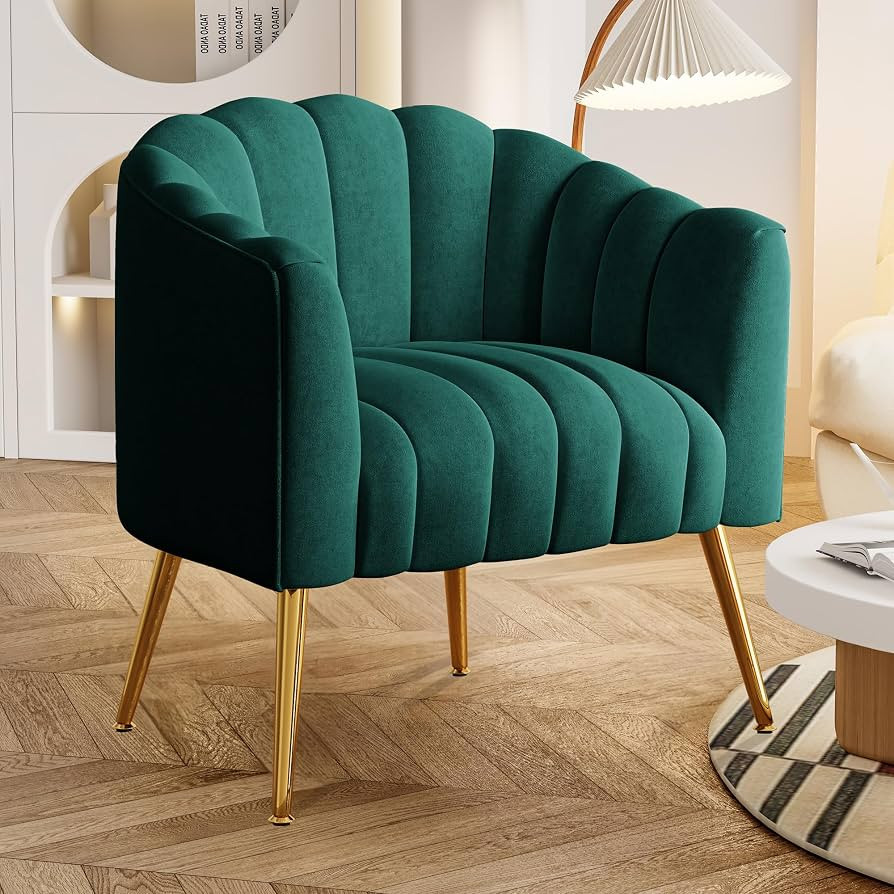 Dewhut Oversized Pumpkin Couch Accent Chair, Modern Comfy Velvet Upholstered Barrel Chairs, Luxur... | Amazon (US)