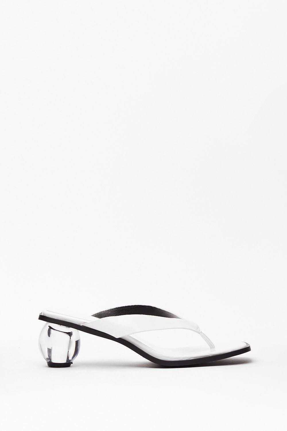 Womens Play Ball Thong Clear Heels - White | NastyGal (US & CA)