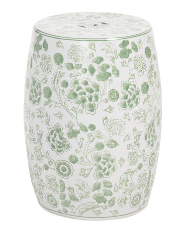 18In Hydrangea Ceramic Chinoiserie Stool | TJ Maxx