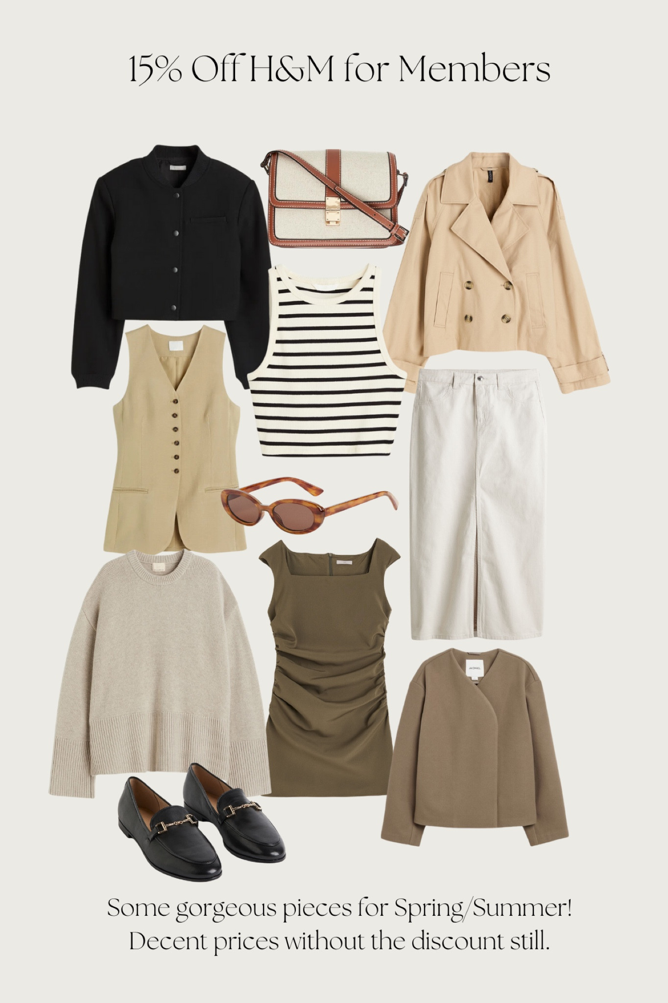 My H&M top picks🤍

15% off for members until 4th March!

#springfashion #neutraloutfit #midiskirt #trench #waistcoat #denimskirt #stripes #loafers

#LTKSeasonal #LTKSpringSale #LTKsalealert