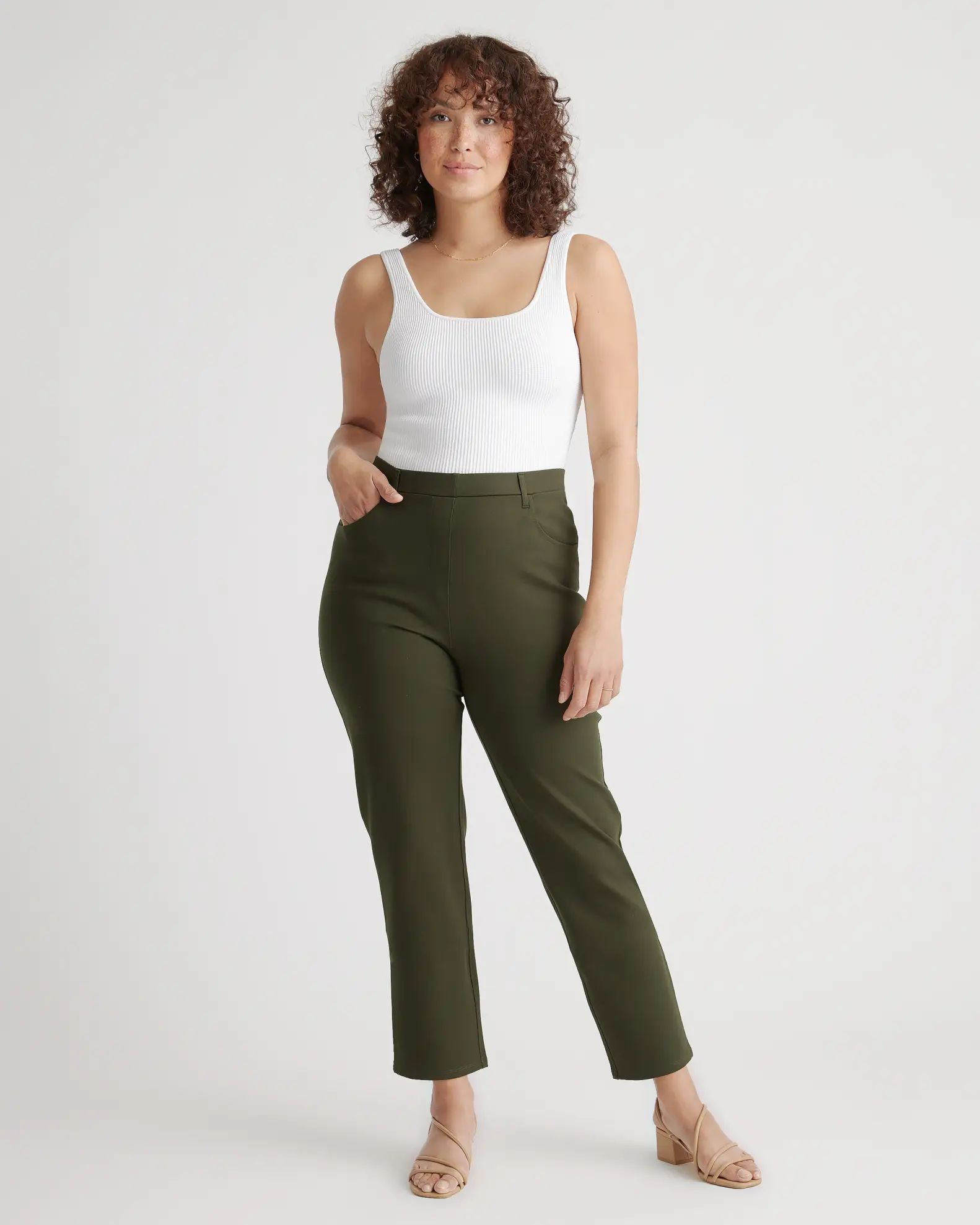 Ultra-Stretch Ponte Straight Leg 4-Pocket Pant - 28" inseam | Quince