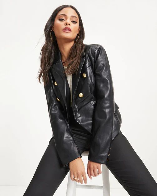 Impress Me Much Pocketed Faux Leather Blazer - Black - FINAL SALE | VICI Collection