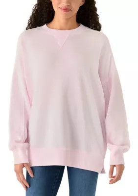 Pink Rose Women's Drop Shoulder Crew Neck Pull On Sweater | Belk
