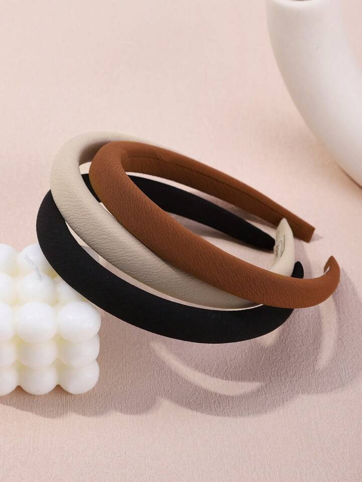 3/1pc Solid Color Highly Elastic Sponge Headband, Simple & Versatile Vintage-Style Headpiece For ... | SHEIN