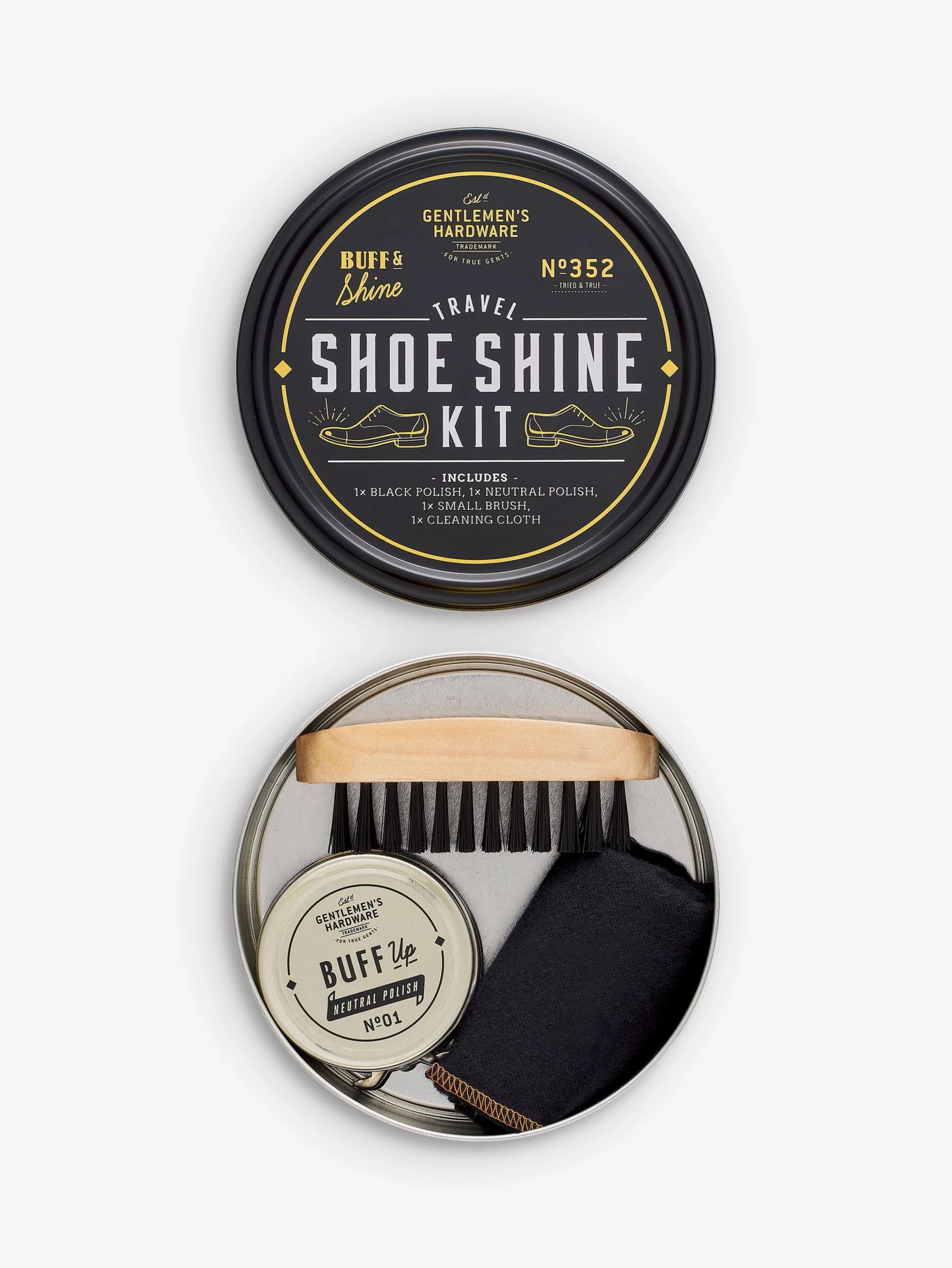 Gentlemen's Hardware Travel Shoe Shine Tin | John Lewis (UK)