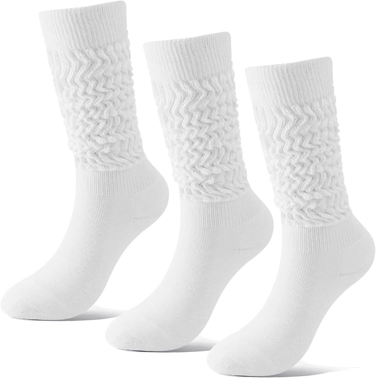 BONANGEL Slouch Socks for Woman,3 Pairs Scrunch Slouchy Socks Women,Long Scrunchy Tube Boot Socks... | Amazon (US)