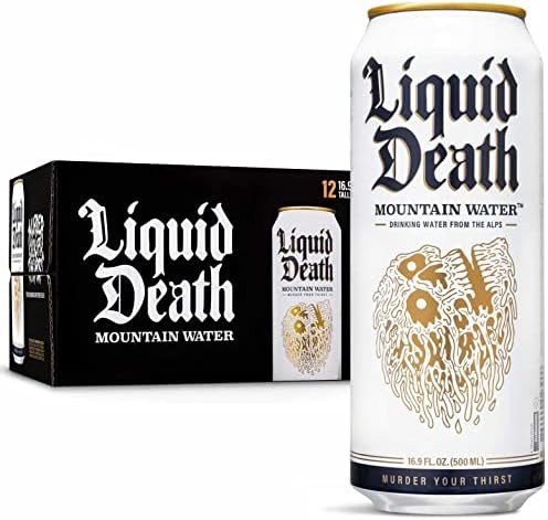 Liquid Death Mountain Water, 16.9 oz. Tallboys (12-Pack) | Amazon (US)