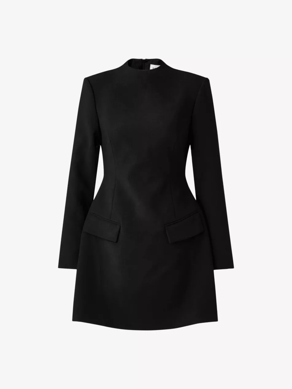 Leanna high-neck long-sleeve stretch-woven mini dress | Selfridges