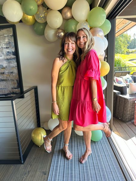 Never let a balloon arch go to waste!🎈🎉 Had so much fun celebrating Krista’s future DIL at her wedding shower!!👰🏻‍♀️💍 Less than two months to go before the BIG day!👏🏼
•
Krista’s dress is the perfect wear anywhere dress! She loves it so much she also ordered it in black! Love the stylish twist halter neck detail—plus it’s so lightweight and easy care…ideal to pack for  vacation! My dress is hands-down one of my favorites—the color and style are so happy & fun!💗 And get this—it’s ONLY $27!!😱 I know, it’s CRAZY!!! So pumped it’s available in most sizes and is also on major markdown!🙌🏼
Wedding guest dress, party dress, vacation dress, Molly bracken, h&m, work outfit, fall dress, fall style 

#LTKsalealert #LTKwedding #LTKfindsunder50