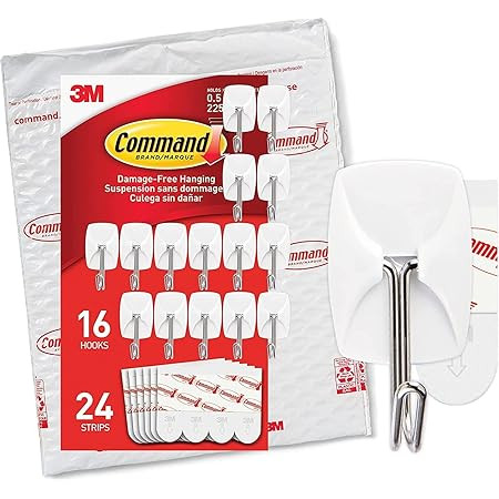 Command Medium Wall Hooks, Damage Free Hanging Wall Hooks with Adhesive Strips, No Tools - Back t... | Amazon (US)
