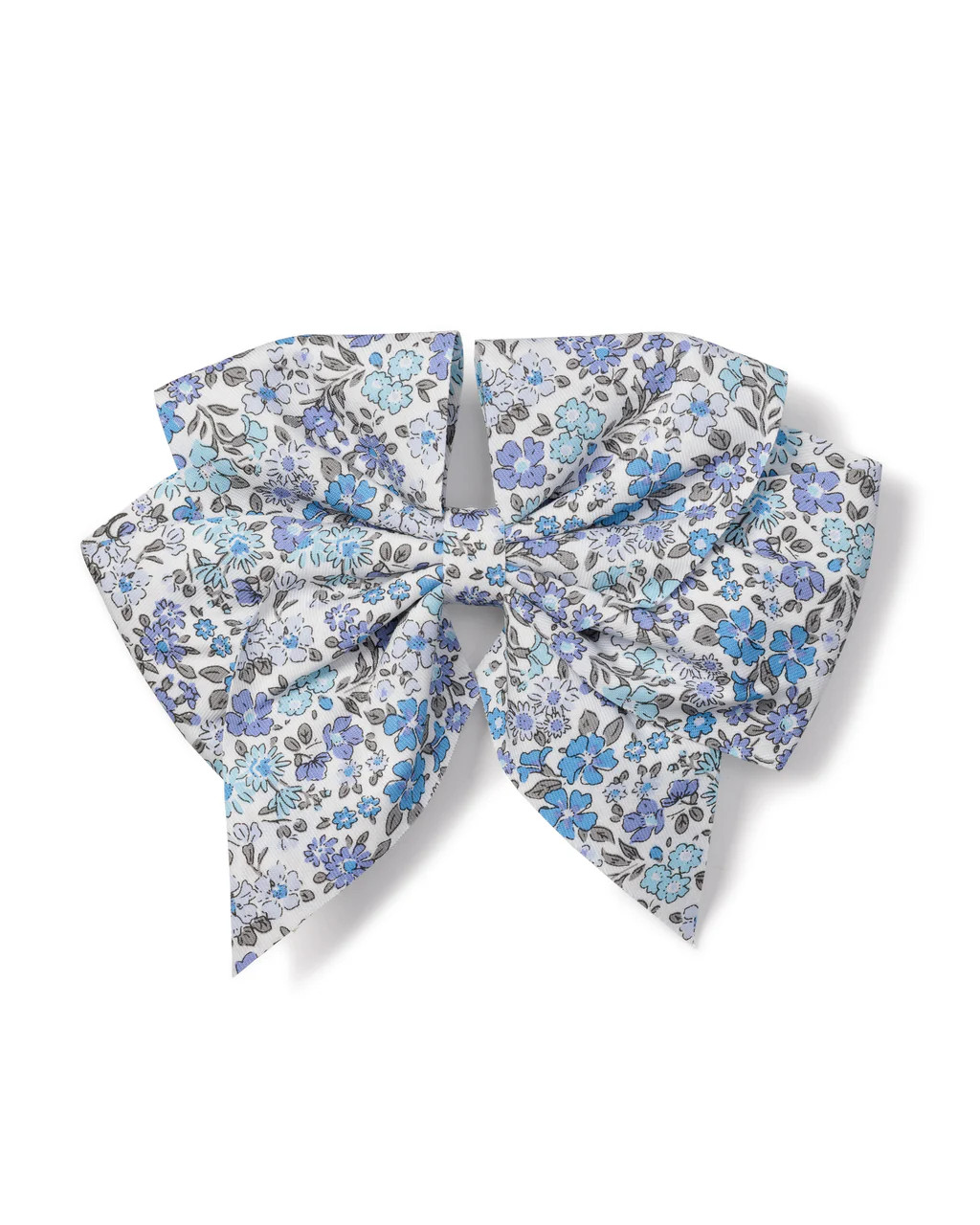 Girl's Twill Hair Bows in Fleur D'Azur | Petite Plume