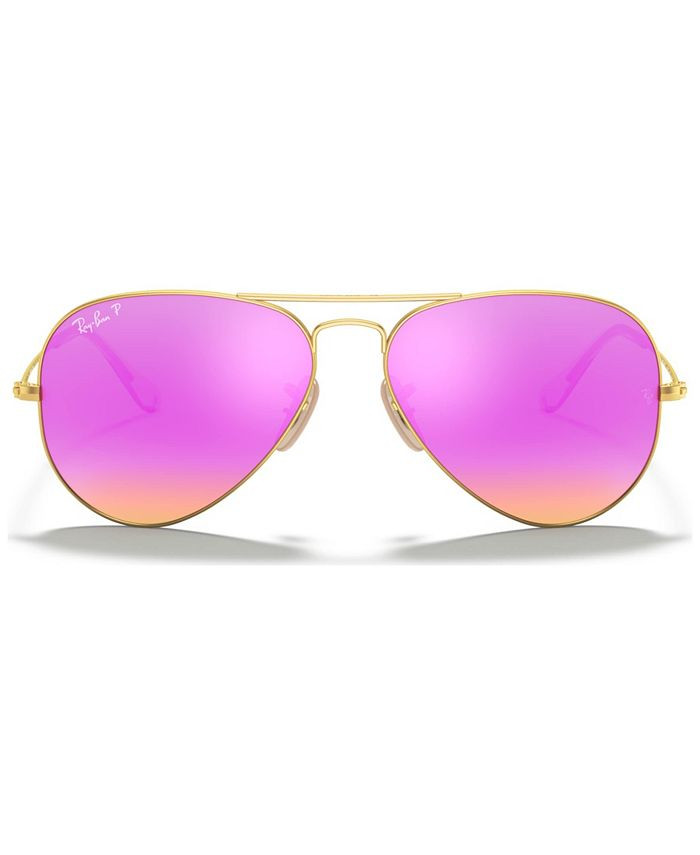 Ray-Ban Polarized Sunglasses , RB3025 AVIATOR MIRROR & Reviews - Sunglasses by Sunglass Hut - Han... | Macys (US)