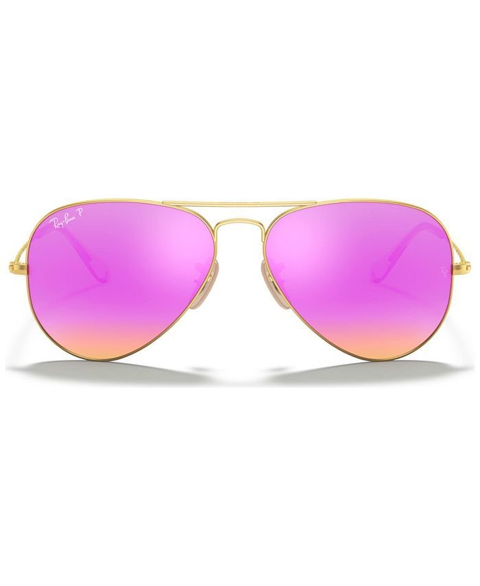 Ray-Ban Polarized Sunglasses , RB3025 AVIATOR MIRROR & Reviews - Sunglasses by Sunglass Hut - Han... | Macys (US)