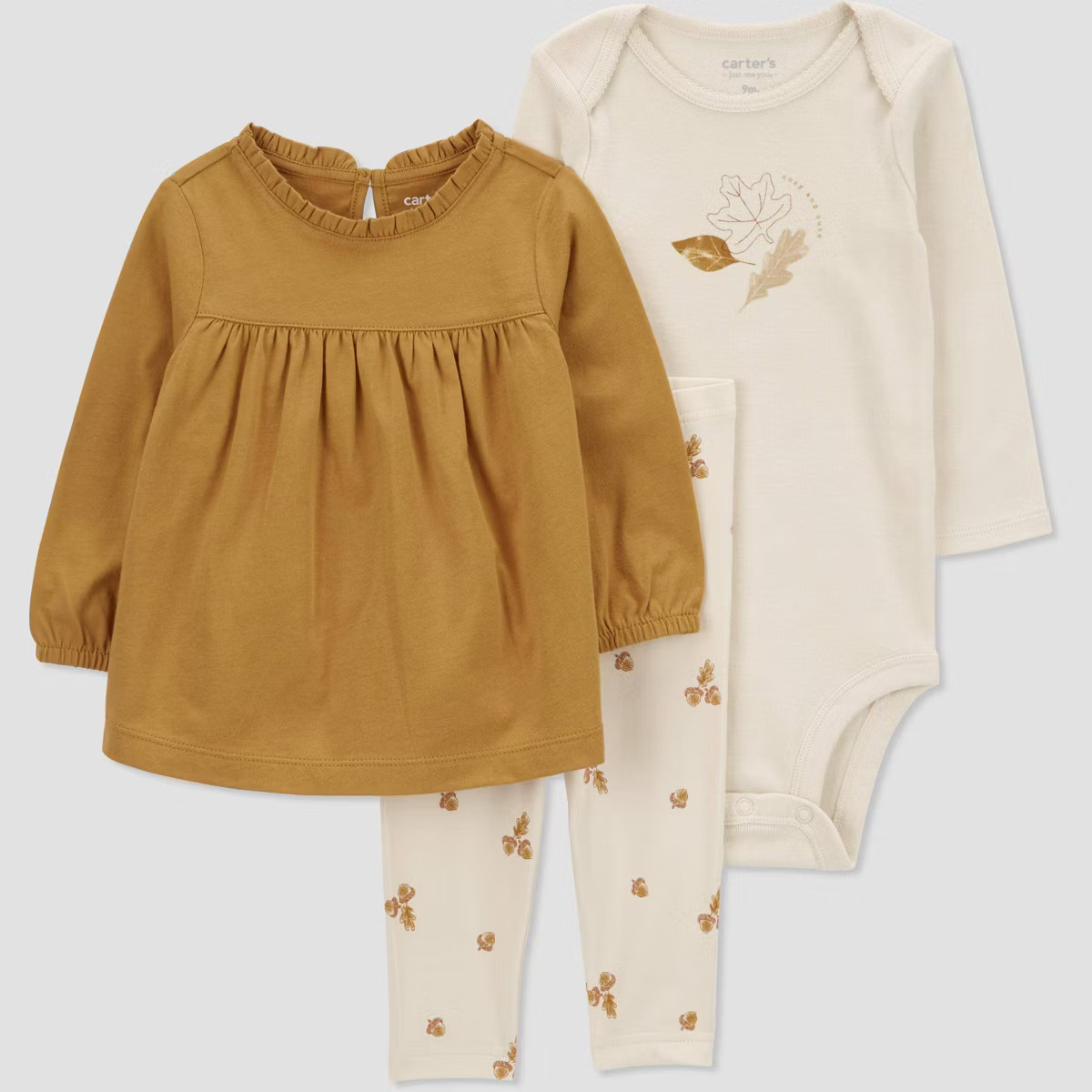 Carter's Just One You® Baby Girls' Foliage Top & Bottom Set - Brown | Target