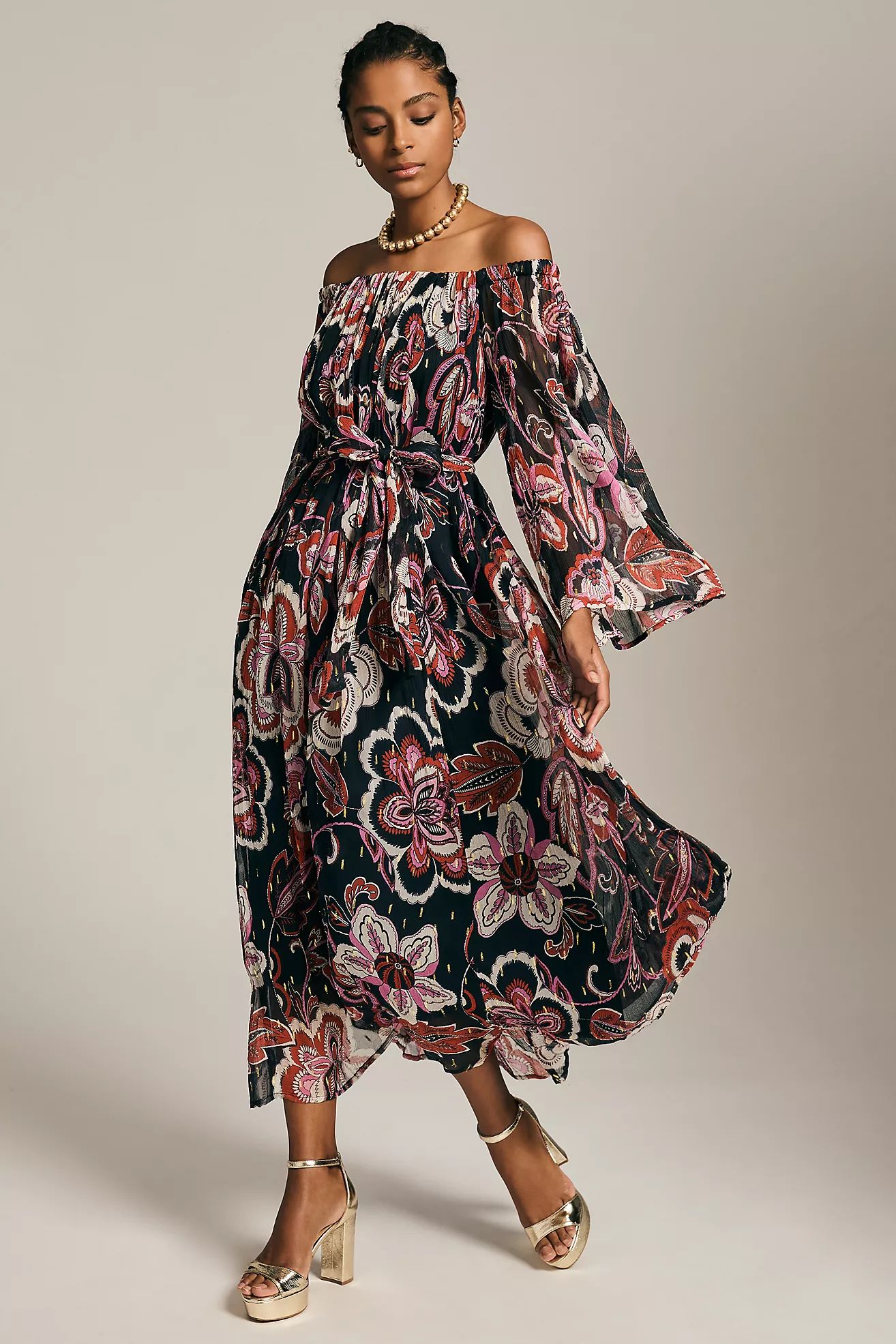 By Anthropologie Sweeping Off-The-Shoulder Maxi Dress | Anthropologie (US)