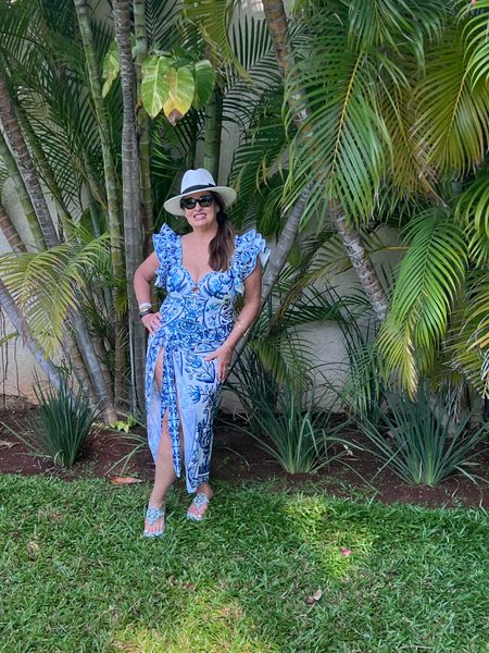 A stunning blue and white print one piece and matching sarong. I love the molded cups and fun ruffle sleeve.

Use code Joy15 

#LTKMidsize #LTKSwim #LTKOver40