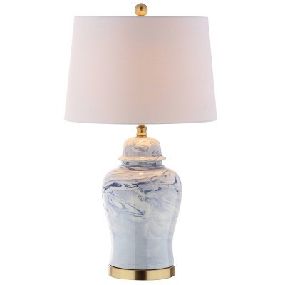 26" Ceramic Wallace Table Lamp (Includes LED Light Bulb) Blue - JONATHAN Y: Modern Accent, No Assembly Required, UL Listed | Target