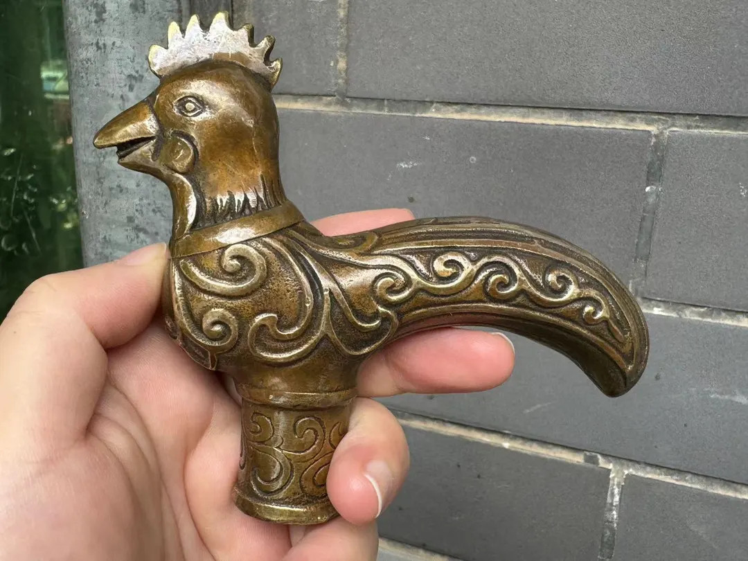 Vintage copper chicken Head Cane Walking Stick,Fengshui Hand Carved Crutch Cane Head Walking Stic... | Etsy (US)