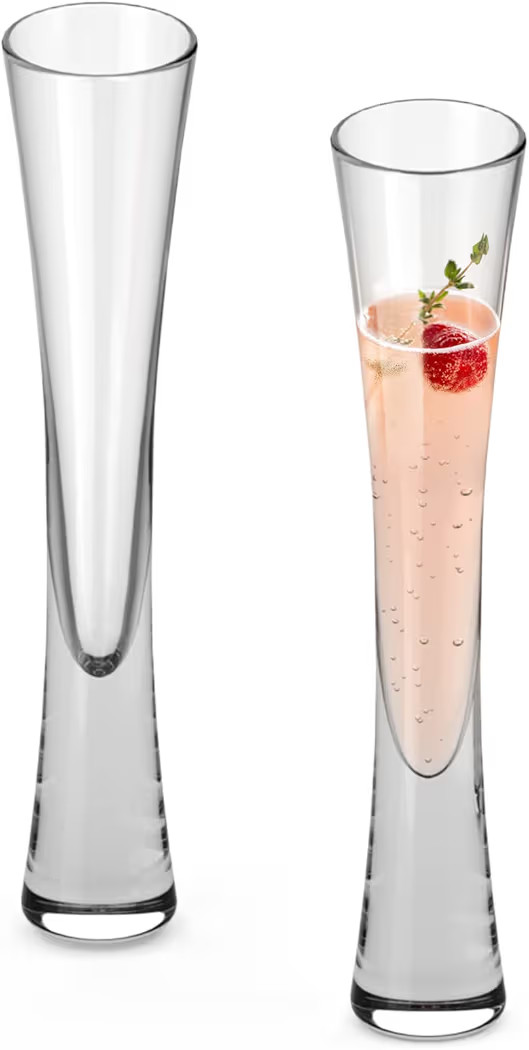 NUTRIUPS Champagne Flutes 5oz, Hand Blown Champagne Glasses, Set of 2 Clear Crystal Glass Prosecc... | Amazon (US)