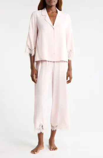 Midnight Lace Satin Pajamas | Nordstrom