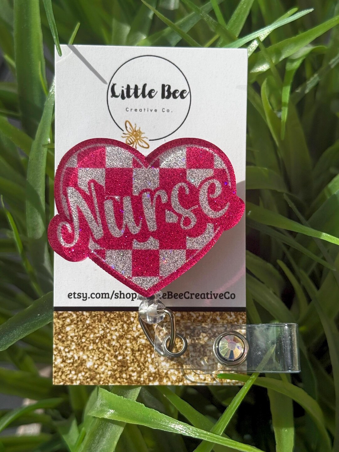 Checkered Heart Nurse Badge Reel, Gift, Pediatrics - Etsy | Etsy (US)