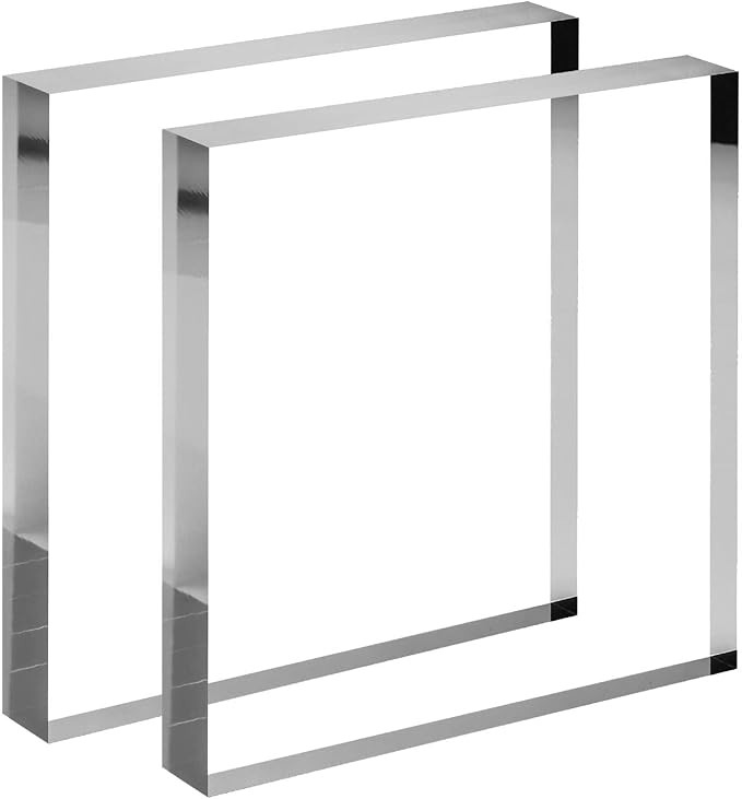 CiaoHER 1in Thickness 8in Square Acrylic Cube Display Block Clear Polished Pedestal Stand Riser S... | Amazon (US)