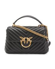 Leather Quilted Chevron Lady Love Satchel | TJ Maxx