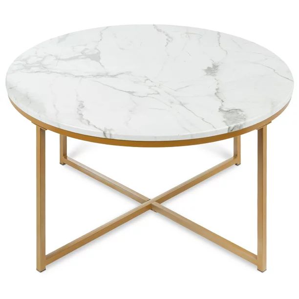 Best Choice Products 36in Faux Marble Modern Living Room Round Accent Side Coffee Table w/Metal F... | Walmart (US)