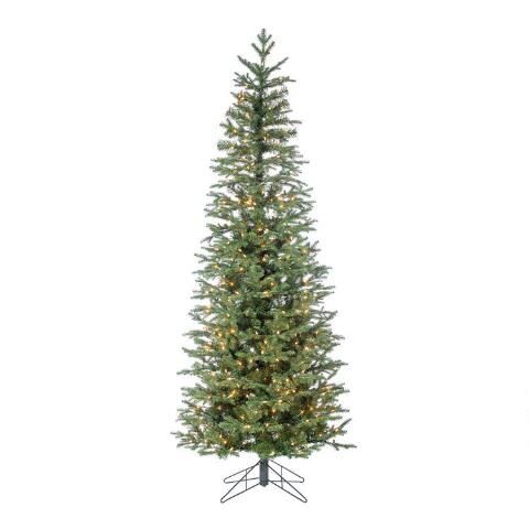 Narrow Pre Lit LED Artificial Natural Cut Jackson Pine Tree | World Market