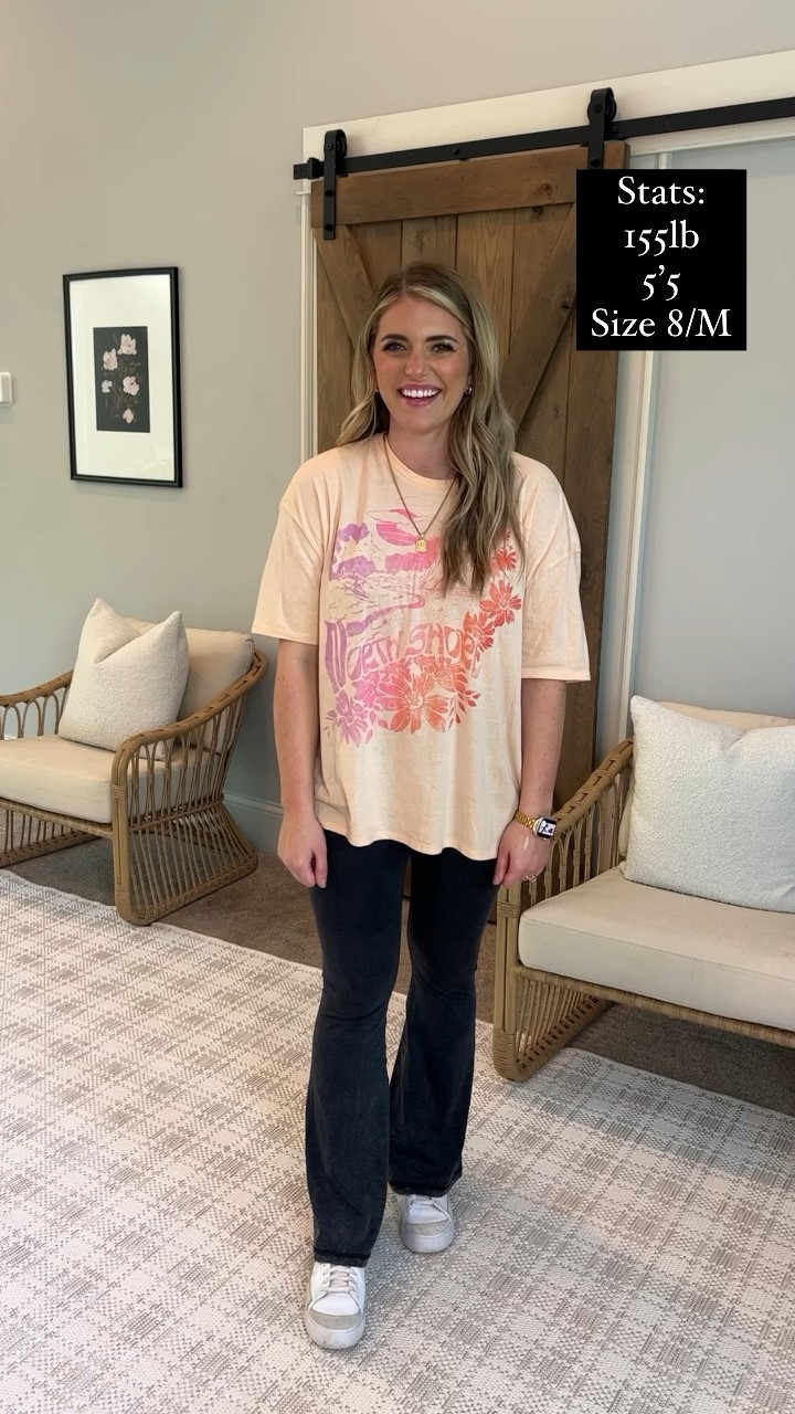 •Oversized tee TTS - M 
•Flared leggings TTS - M regular length 
•Bike shorts TTS - M 5” (no front inseam so no camel toe & v seam lifts booty 🍑)
•bra TTS 
•Nike blazer platform TTS 
•oversized denim jacket TTS 
•lululemon belt bag lookalike 
•lip color: jeté 💋 

GRWM today! 😍 taking it back to the basics - comfy, casual, & affordable 🤌🏼 this tee looks like free people & is so soft + under $15!!! Paired it with my free people lookslike flated leggings (aka yoga pants), but wanted to show it with my fav lululemon align lookalike bike shorts too! 🫶🏼 will be wearing all of these pieces on repeat this spring + summer. Linking everything for y’all with sizing info on the @shop.ltk app. ✨

Direct URL: 

#size8 #midsizestyle #grwmreel #outfitreel #flaredpants #flarepants #yogapants #bikeshorts #sunzel #aeriereal #amazonfashion #targetstyle #wildfable #beltbag #amazonfinds #lookforless 

#LTKFind #LTKtravel #LTKunder50