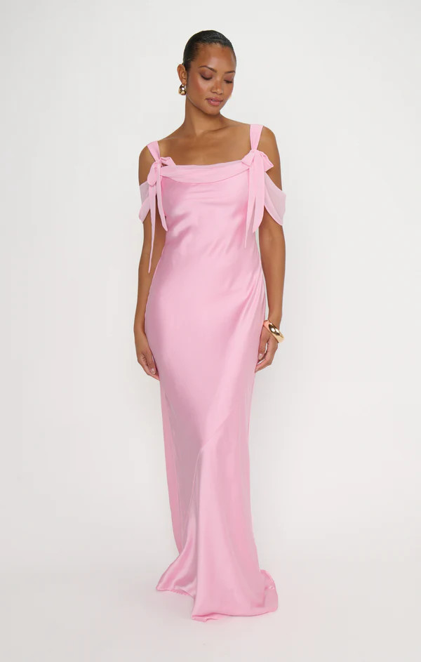 Bella Maxi Dress ~ Light Pink Luxe Satin | Show Me Your Mumu