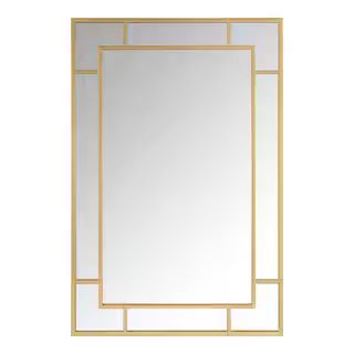 StyleWell Medium Rectangle Gold Classic Accent Mirror (36 in. H x 24 in. W) MR30371-HD - The Home... | The Home Depot