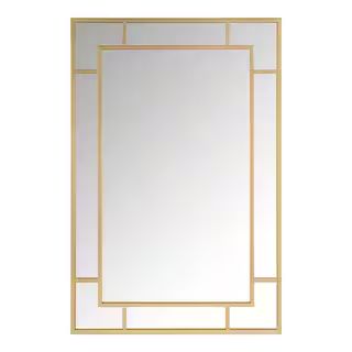 StyleWell Medium Rectangle Gold Classic Accent Mirror (36 in. H x 24 in. W) MR30371-HD - The Home... | The Home Depot