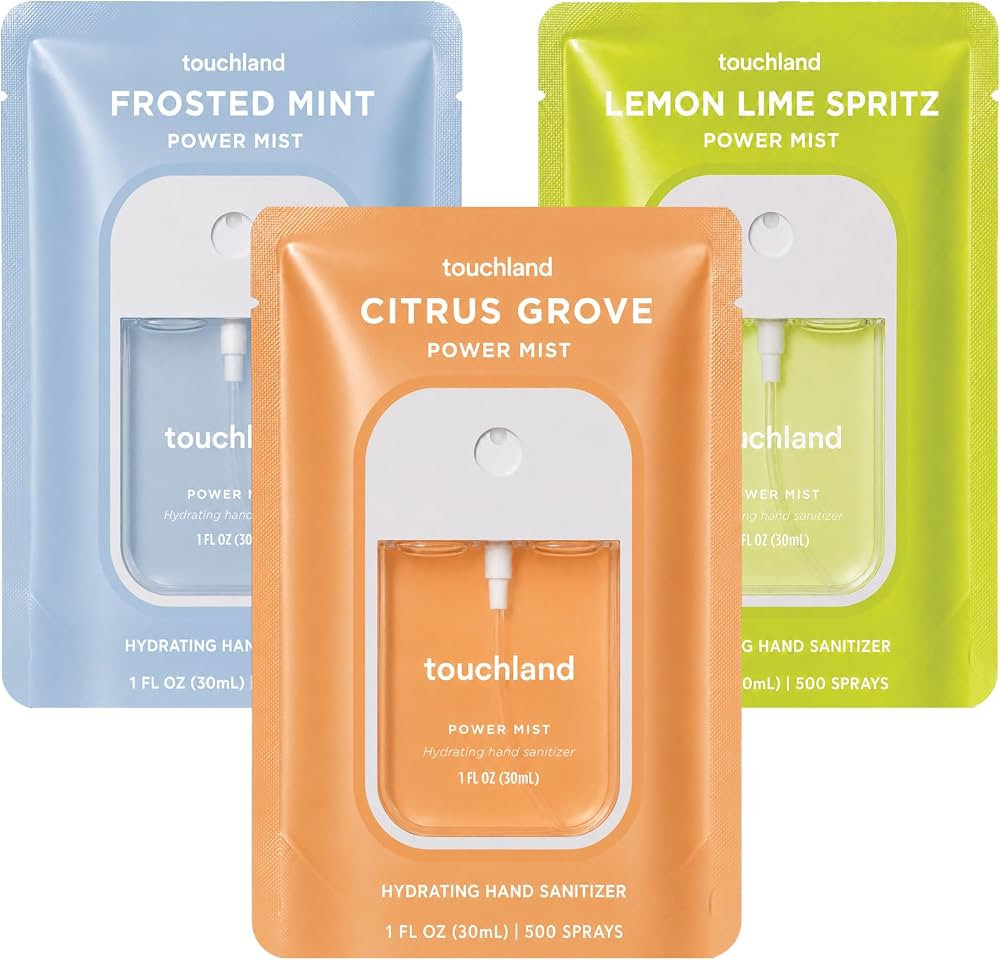 Touchland Fresh Trio Hydrating Hand Sanitizer Spray Set Travel Size | Amazon (US)