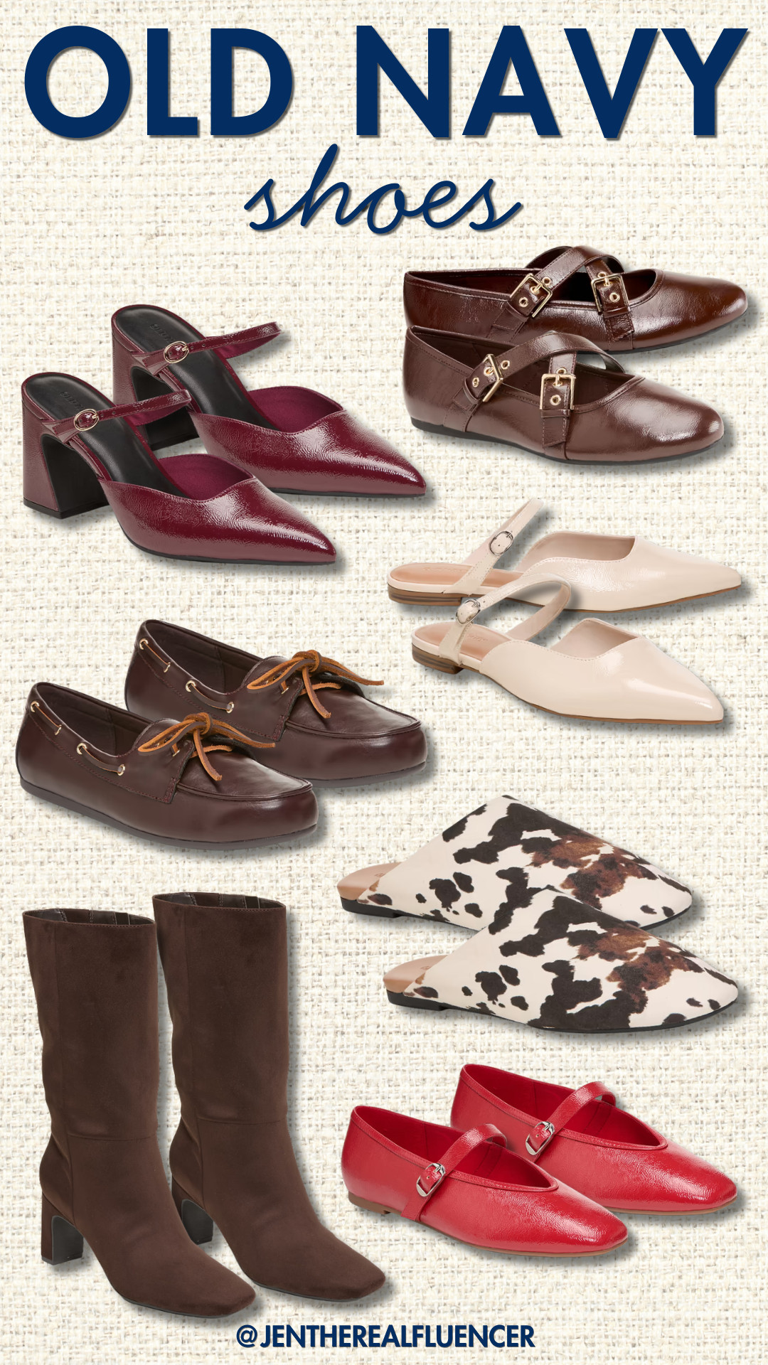 OLD NAVY Fall Shoes!

Coco De Mer Buckle-Strap Mary Jane Ballet Flat (2 colors, sizes 6-11), Autumn Burgundy Buckle-Strap Mule Heels (2 colors, sizes 6-11), Stone Pointed-Toe Mule Flats (2 colors, sizes 6-11), Dark Brown Faux-Leather Boat Shoes (sizes 6-11), Cow Print Faux-Suede Mule Clogs (3 colors, sizes 6-11), Chocolate Mid-Calf Square-Toe Boot (2 colors, sizes 6-11), Moonfish Orange Mary Jane Ballet Flats (5 colors, sizes 6-11) 

 #LTKSeasonal #LTKWorkwear #LTKTravel