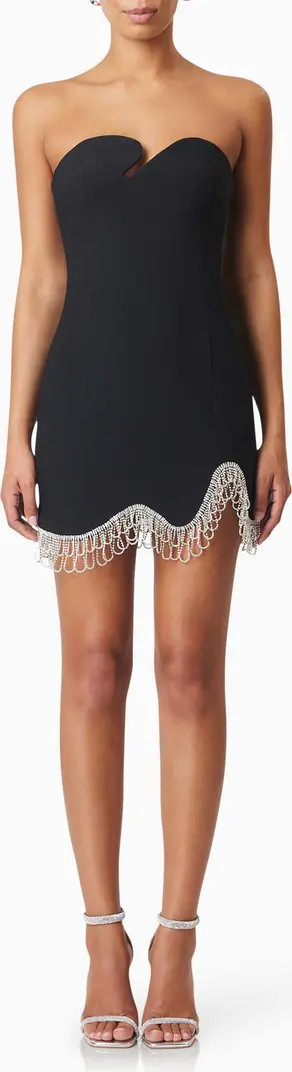 Elliatt Delia Crystal Embellished Asymmetric Strapless Party Dress | Nordstrom | Nordstrom