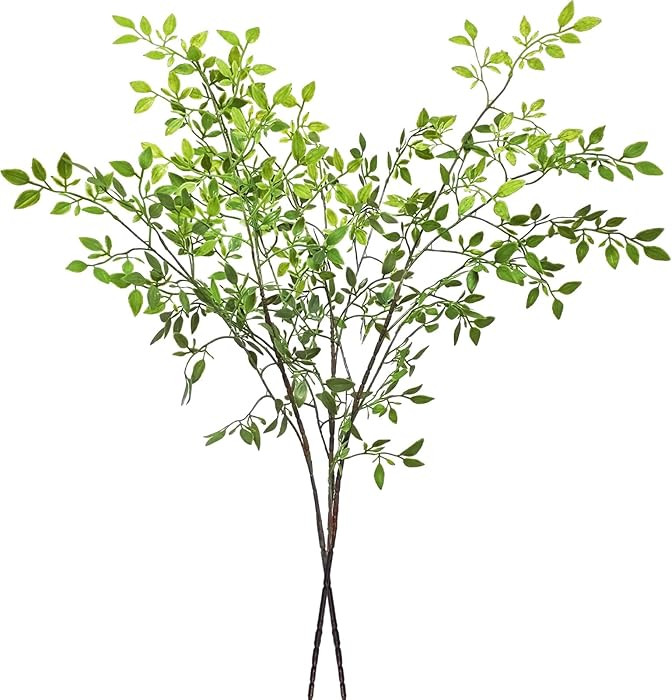 43.3 Inch Green Nandian Fake Plants 2 Pcs Greenery Stems for Vase Decor, Artificial Plants Faux B... | Amazon (US)