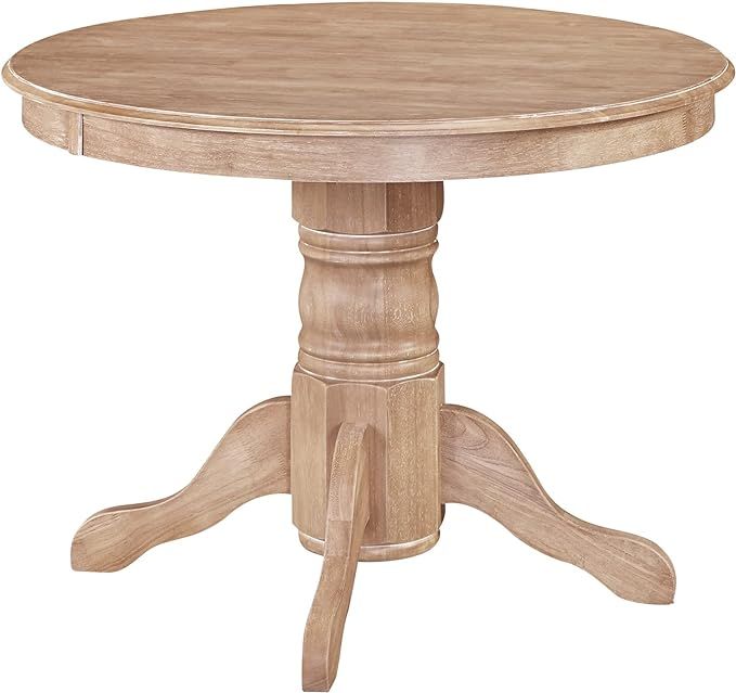 Homestyles Round Classic Dining Table, Light Brown with White Washed Finish, W-42”, D-42”, H-... | Amazon (US)