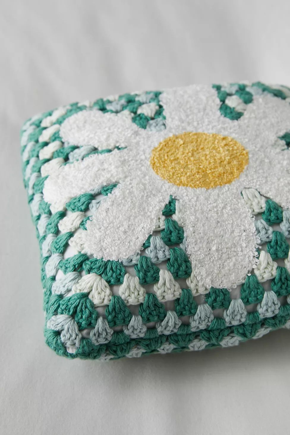 Flower Mini Crochet Throw Pillow | Urban Outfitters (US and RoW)