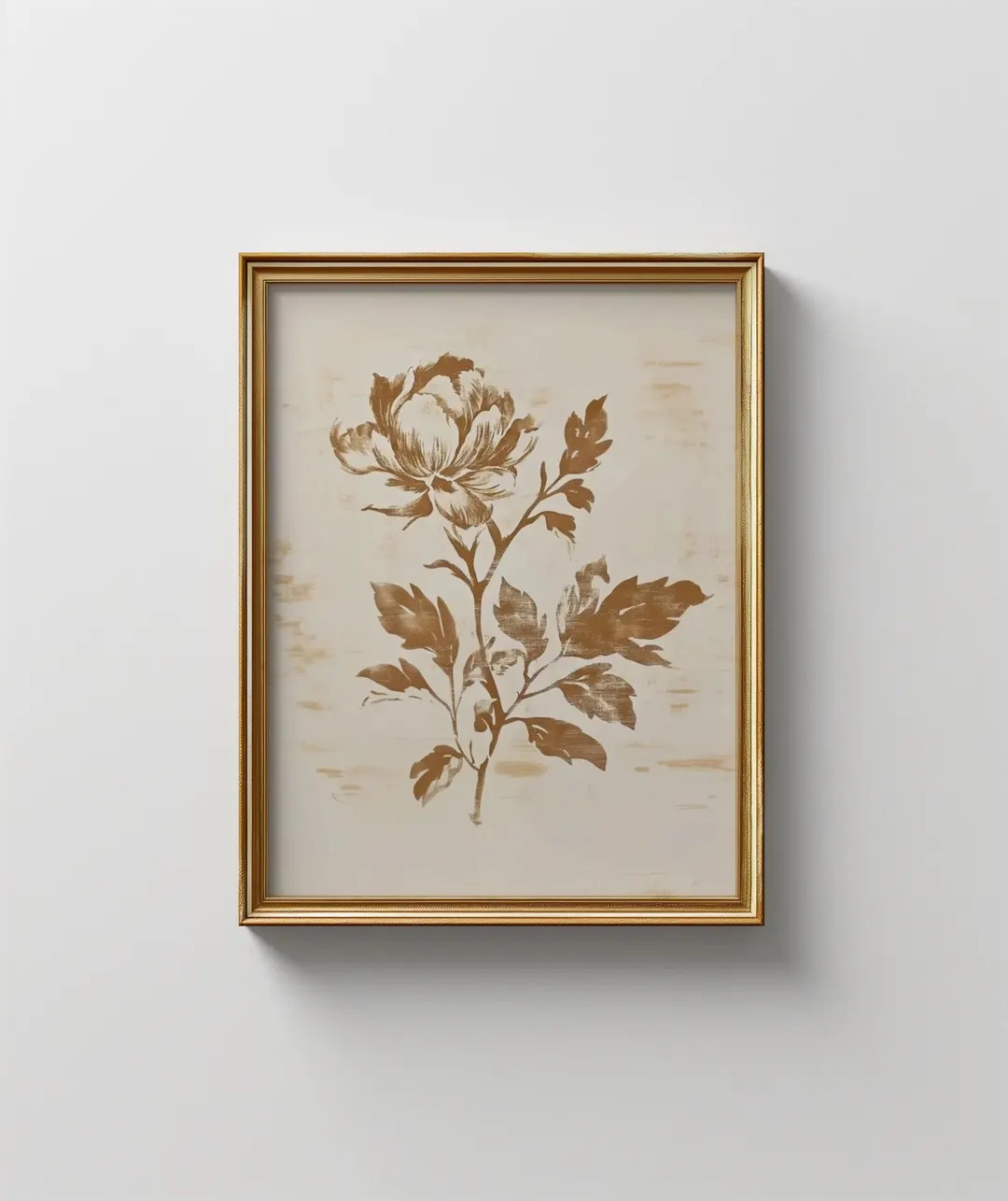 Vintage Floral Print: Burnt Orange Flower Illustration (digital Download) - Etsy | Etsy (US)