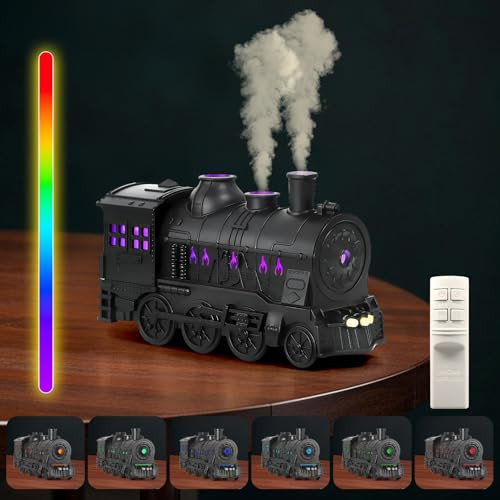 Train Humidifier Aroma Diffuser, 300ml Cool Mist Quiet Aromatherapy Diffuser for Essential Oils,Train Diffuser for Large Rooms, Bedrooms, or Desks (Multicolored) | Amazon (US)