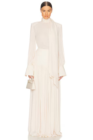 Helsa Diaphanous Scarf Blouse in Vanilla from Revolve.com | Revolve Clothing (Global)