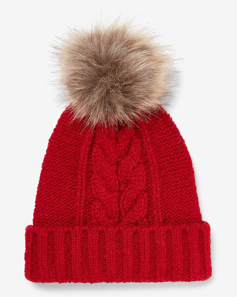 Cable Knit Pom Beanie | Express
