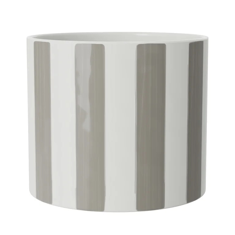 Mainstays Andrew 10" x 10" x 8.75" Round Birch Gray and Vanilla Dream Ceramic Planter | Walmart (US)
