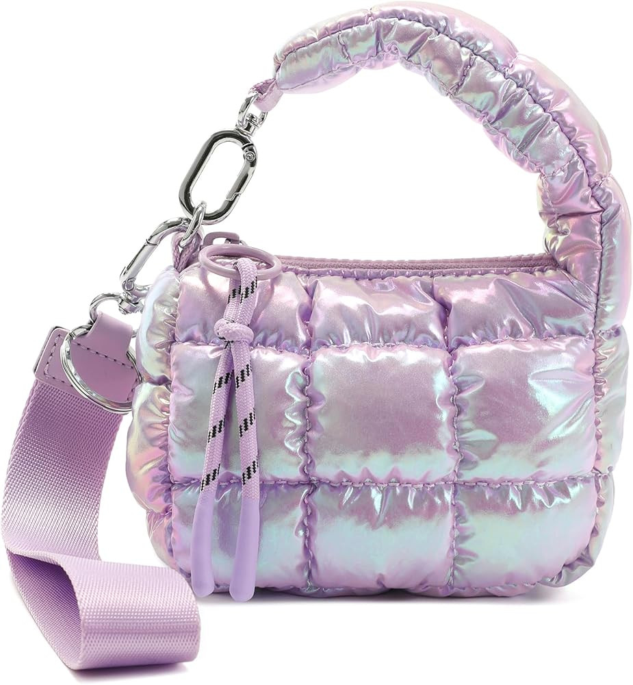 Mini Quilted Wristlet Bag for Women, Puffer Handbags,Evening Bags,Charm Lipstick Bag,Cute bag Cha... | Amazon (US)