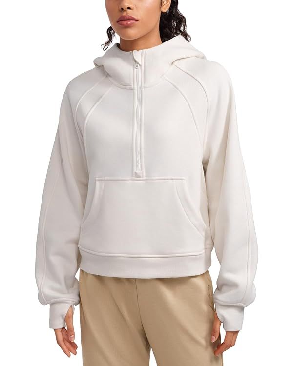 CRZ YOGA Womens Fleece Lined Half Zip Hoodies Pullover Oversized Long Sleeve Casual Workout Sweat... | Amazon (US)