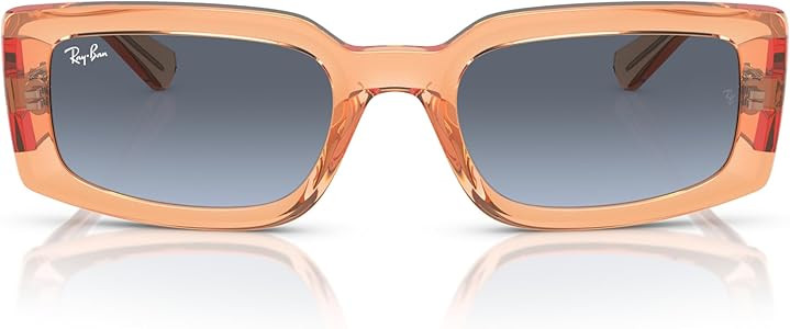 Amazon.com: Ray-Ban Womens RB4395 Kiliane Square Sunglasses, Transparent Yellow/Gradient Violet, ... | Amazon (US)