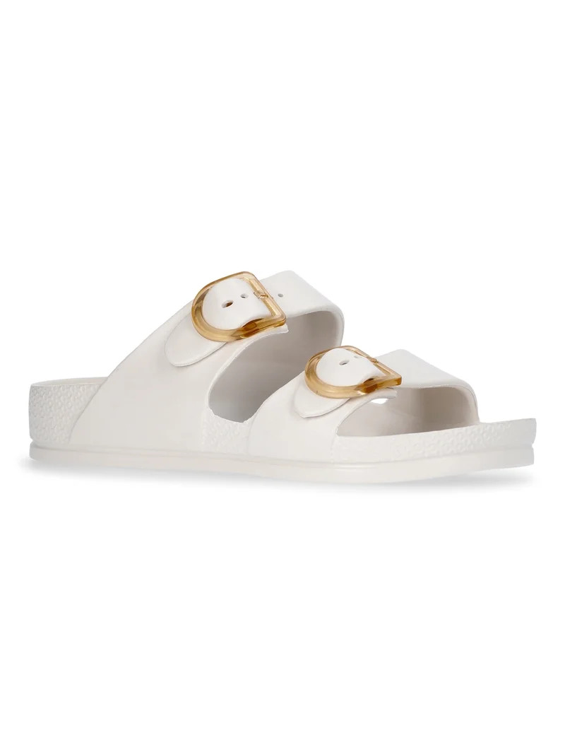 Time and Tru Women's Double Buckle Slide Sandals | Walmart (US)