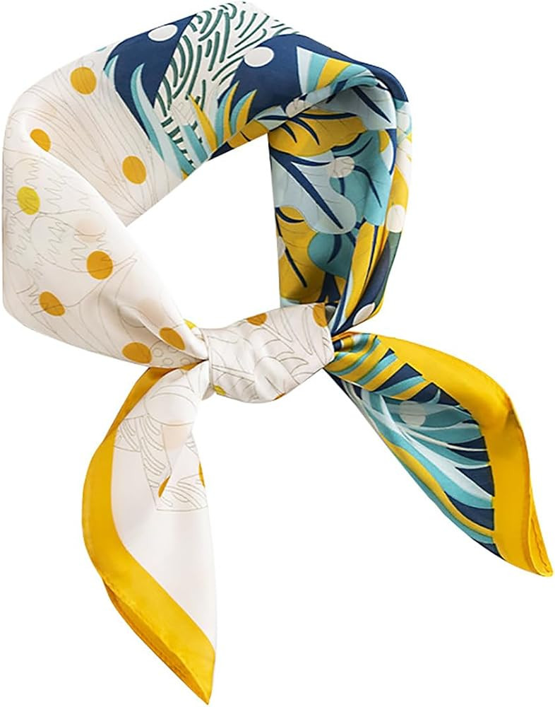 Satin Scarves for Women 27.5 × 27.5 inches Medium Square Elegant Silk Feeling Head Scarf | Amazon (US)