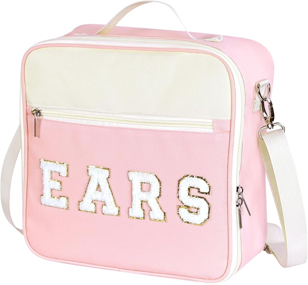 Chenille Letter Mouse Ears Headband Bag Holder Travel Case with Shoulder Strap Multipocket 11"x11... | Amazon (US)